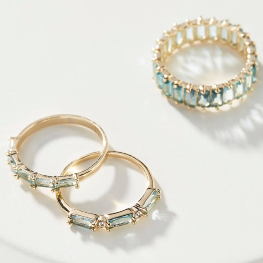 Anthropologie Birthstone Band Ring Set in June!